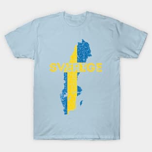 Sweden Map Shape and Flag T-Shirt